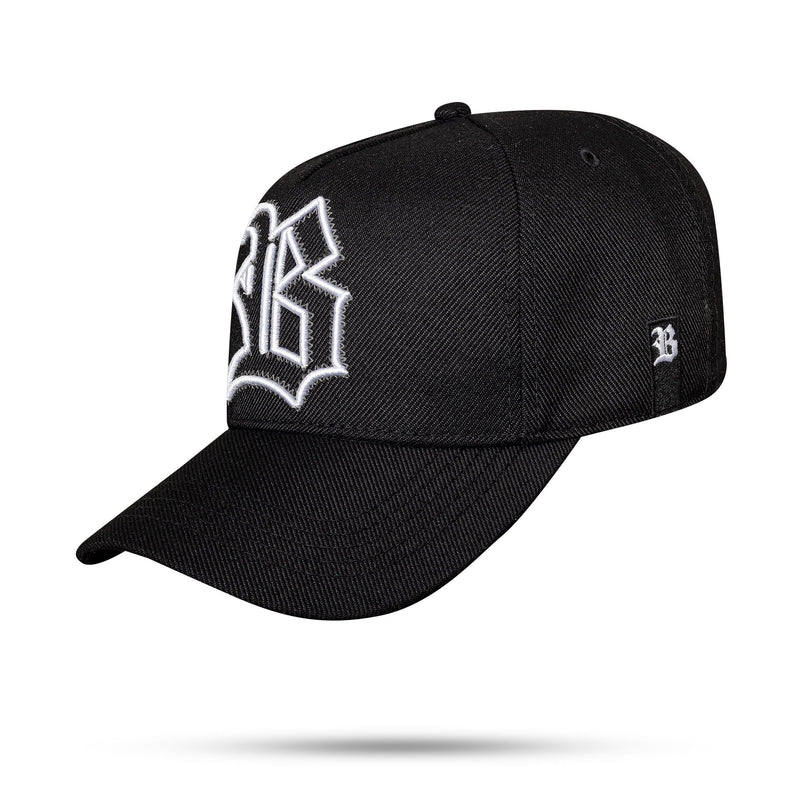 Boné Preto Snapback Contour Zig Zag Branco