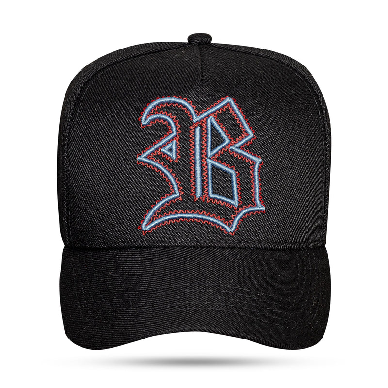 Boné Preto Snapback Contour Zig Zag Vermelho