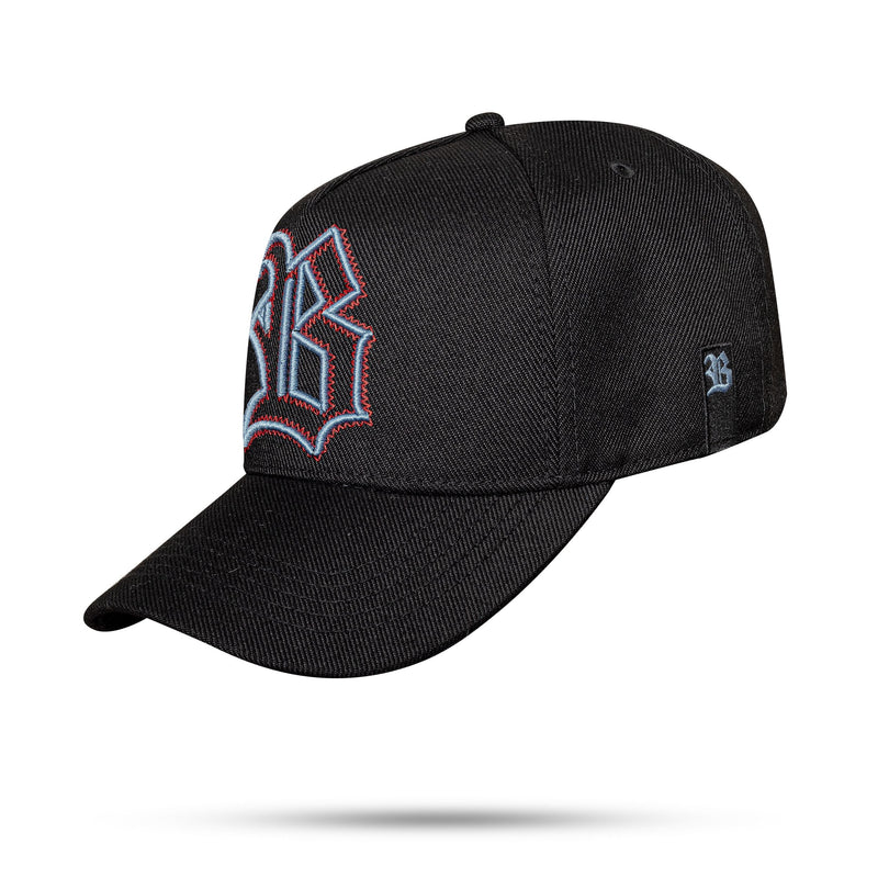 Boné Preto Snapback Contour Zig Zag Vermelho