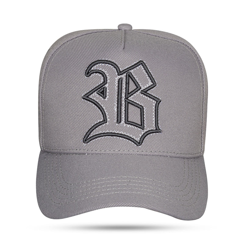 Boné Cinza Escuro Snapback Contour Zig Zag Branco