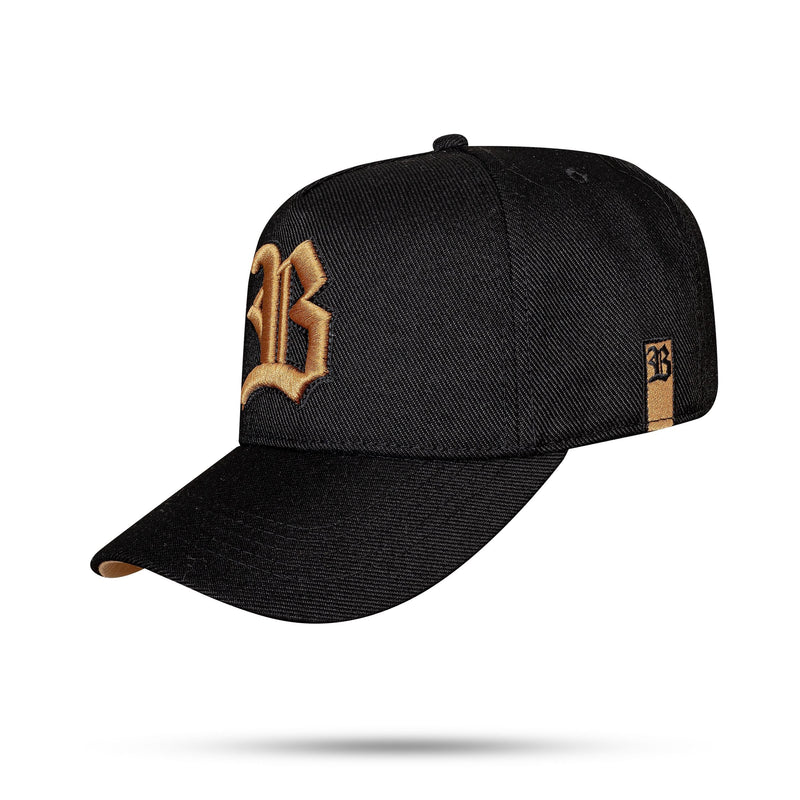 Boné Preto Snapback Alto Relevo Caramelo N1