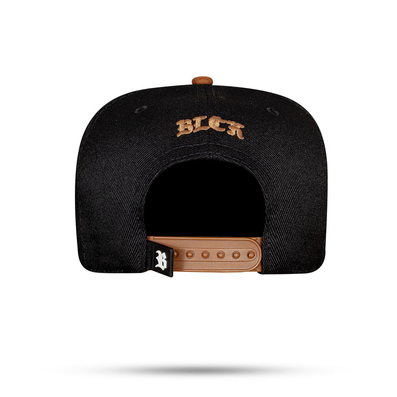 Boné Preto Snapback Aba Marrom Circle Perfect For You