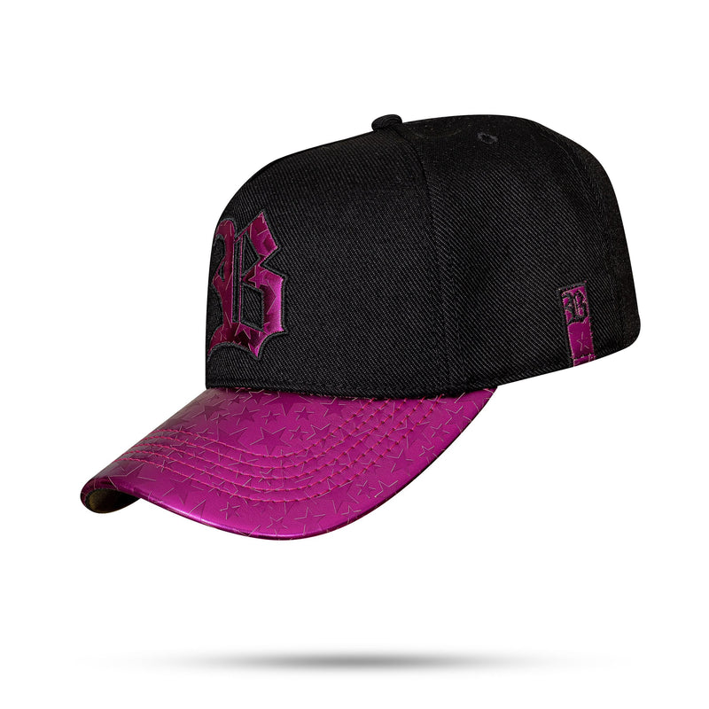 Boné Preto Snapback Star Shine Rosa