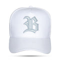 Boné Branco Snapback Alto Relevo Azul Claro N1