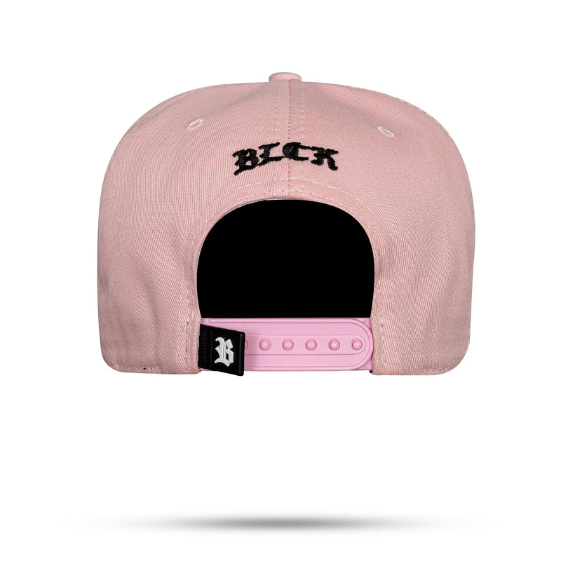 Boné Rosa Snapback Alto Relevo Contour Preto