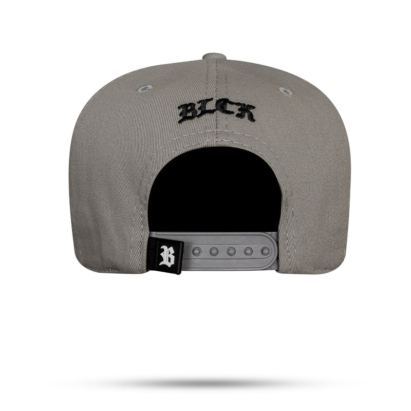 Boné Cinza Escuro Snapback Alto Relevo Contour Preto