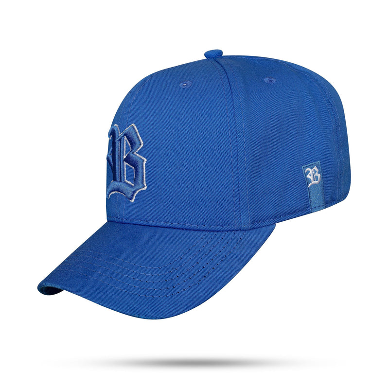 Boné Azul Royal Snapback Alto Relevo Contour Branco