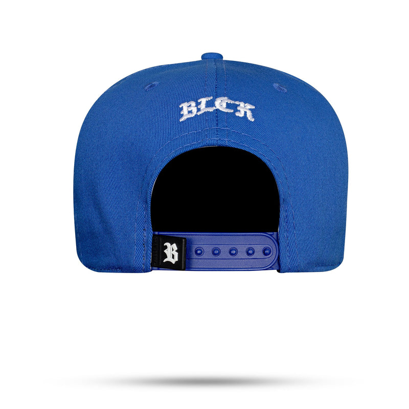 Boné Azul Royal Snapback Alto Relevo Contour Branco