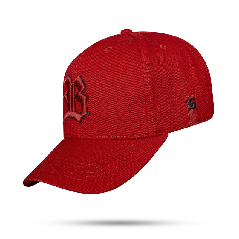 Boné Vermelho Snapback Alto Relevo Contour Preto