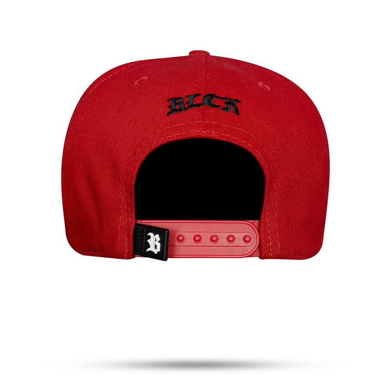 Boné Vermelho Snapback Alto Relevo Contour Preto