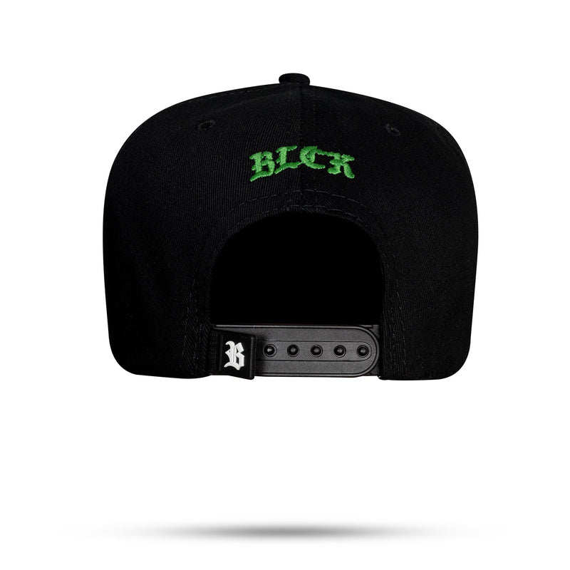 Boné Preto Snapback Alto Relevo Contour Verde