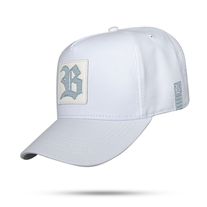 Boné Branco Snapback Square Azul Claro