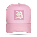 Boné Rosa Claro Snapback Square Branco