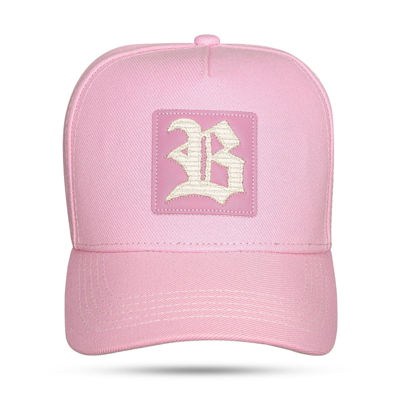 Boné Rosa Claro Snapback Square Branco