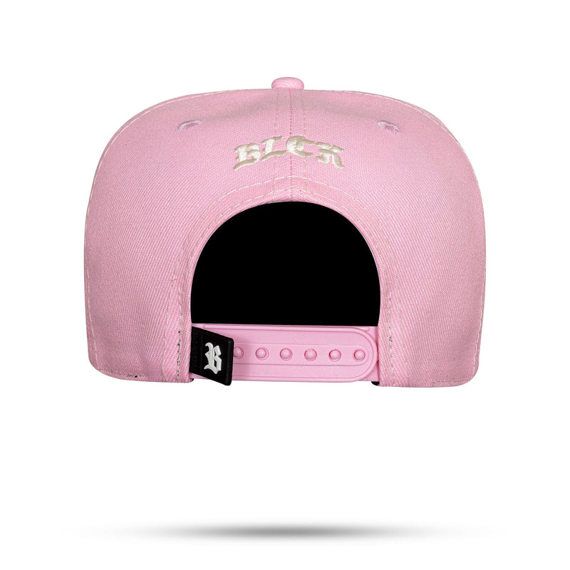 Boné Rosa Claro Snapback Square Branco