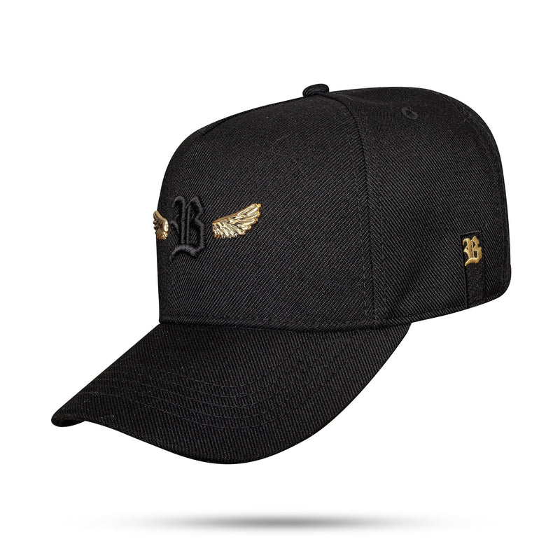 Boné Preto Snapback B Wings Gold