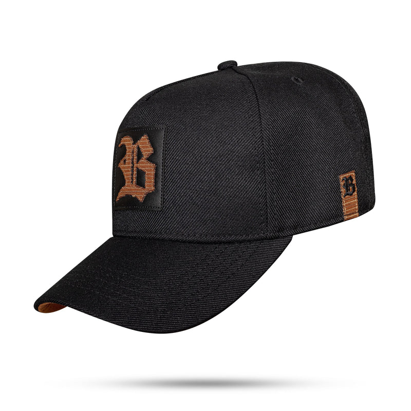 Boné Preto Snapback Square Marrom Chocolate