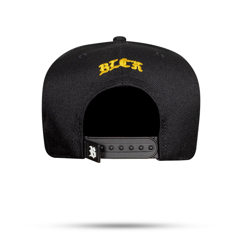 Boné Preto Snapback Square Amarelo