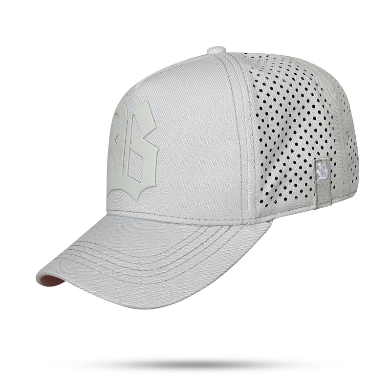 Boné Cinza Claro Snapback Trucker Laser