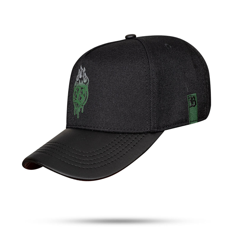 Boné Preto Snapback Fire Globe Verde