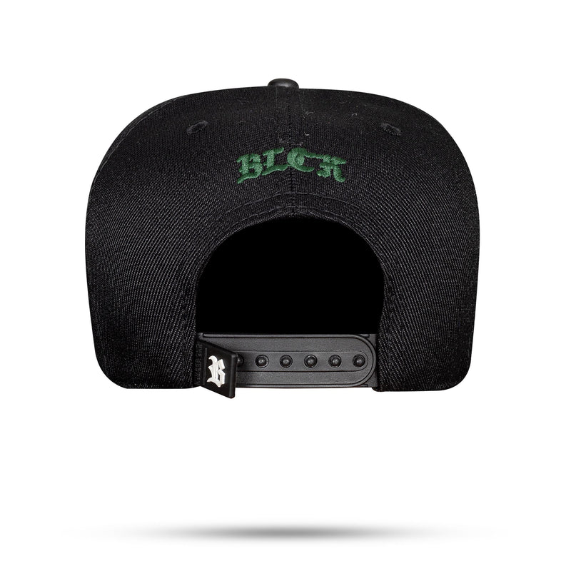 Boné Preto Snapback Fire Globe Verde