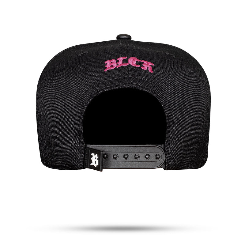 Boné Preto Snapback Fire Globe Pink