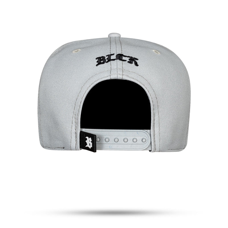 Boné Cinza Claro Snapback Basic Logo Preto