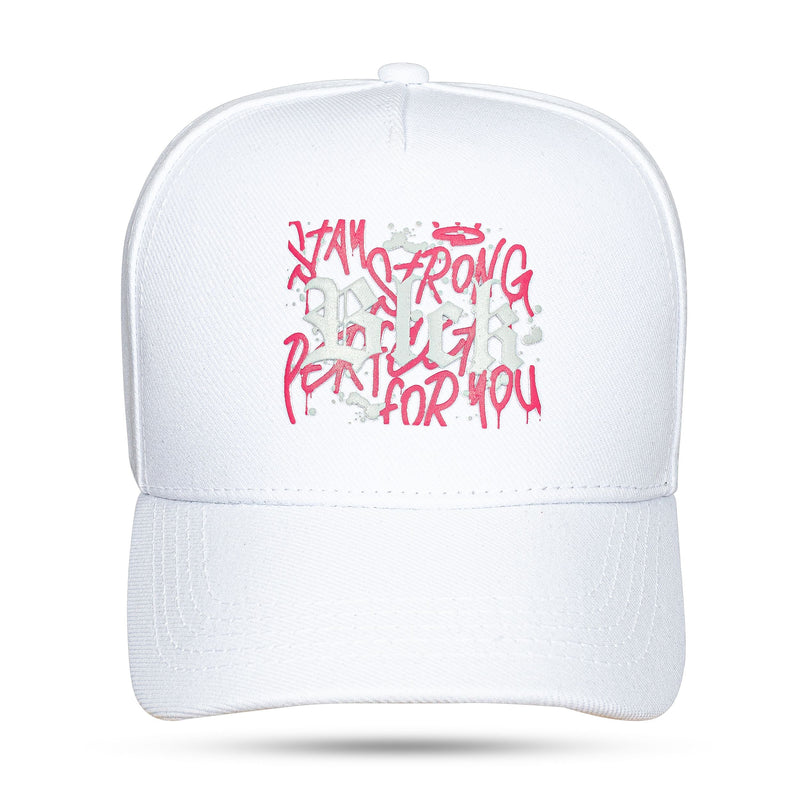 Boné Branco Snapback Strong Rosa