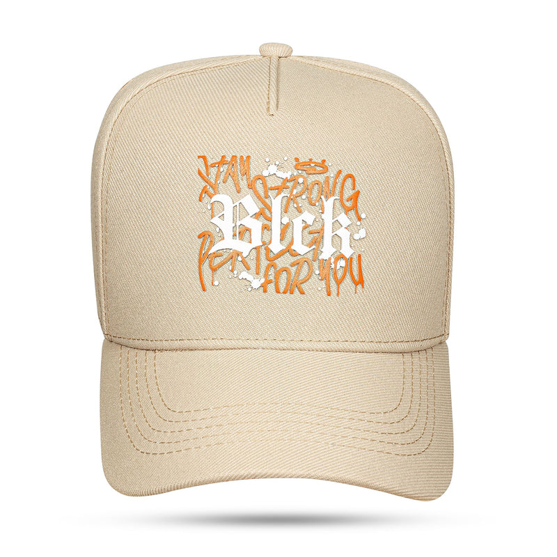 Boné Bege Snapback Strong Laranja