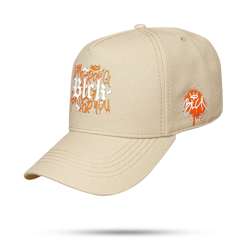 Boné Bege Snapback Strong Laranja