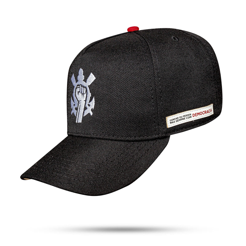 Boné Corinthians - Faixa Democracia Snapback Preto - Blck Brasil