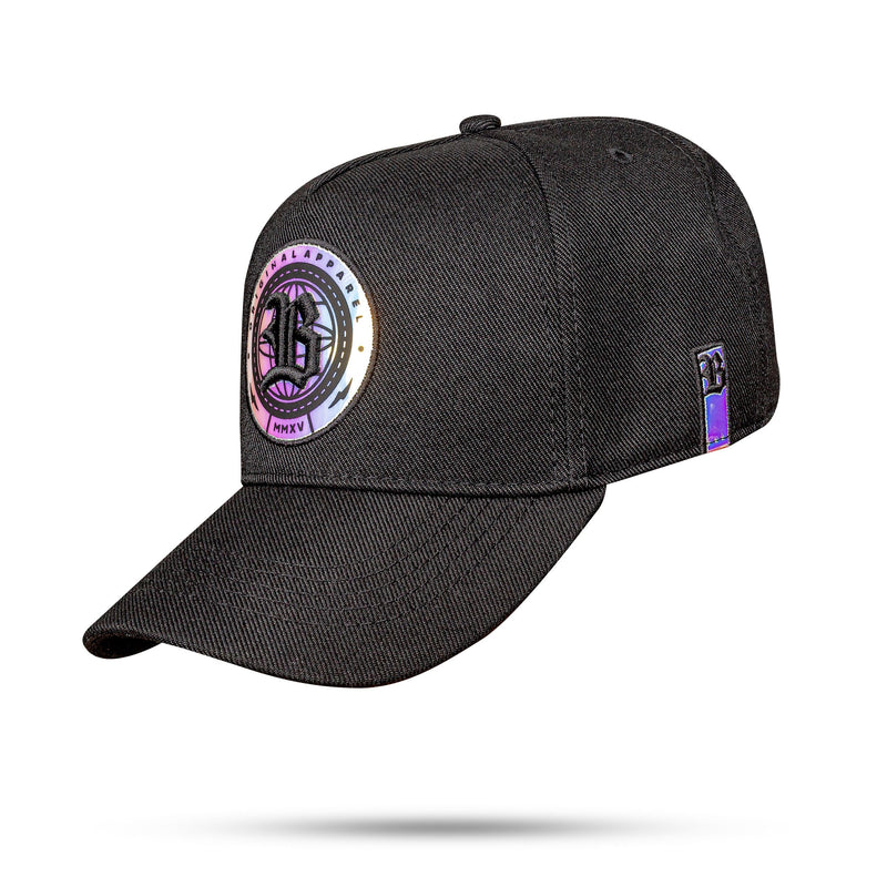 Boné Preto Snapback 400K Originally Holográfico Prata