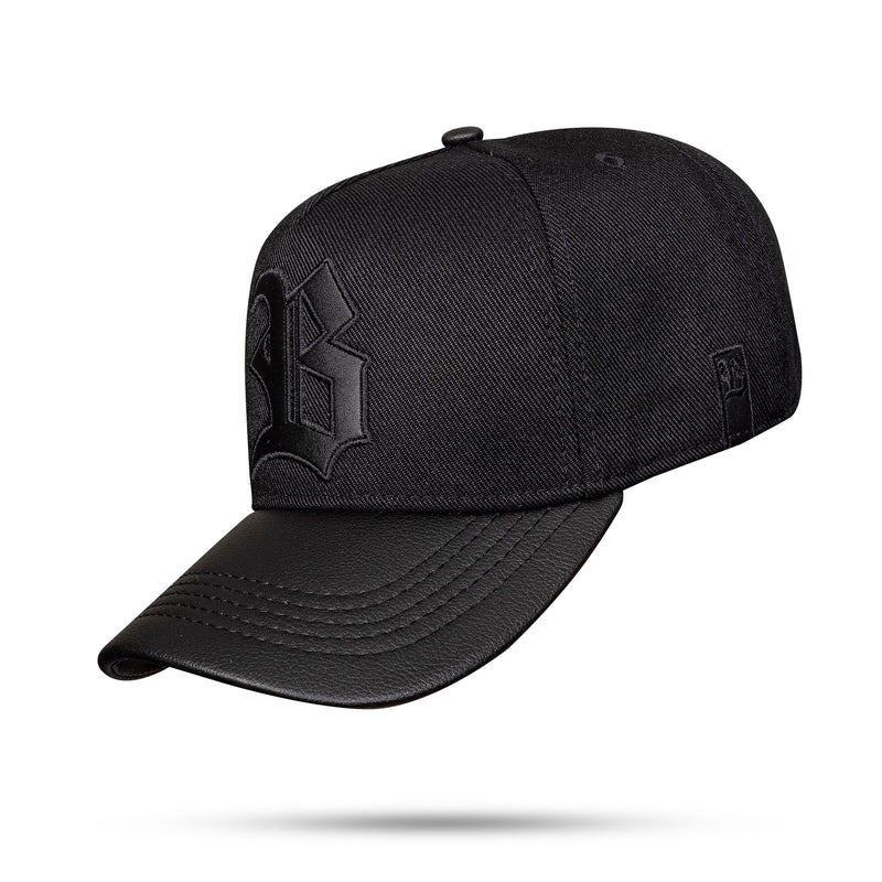 Boné Kids Snapback Aba Couro All Black