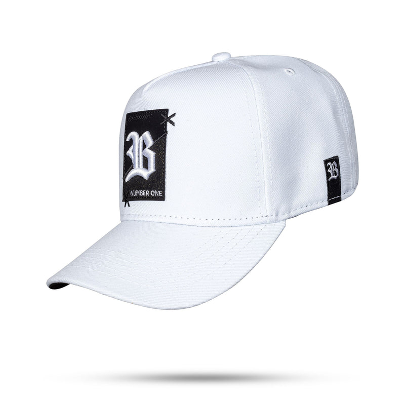 Boné Branco Snapback Contra Aba Gliter