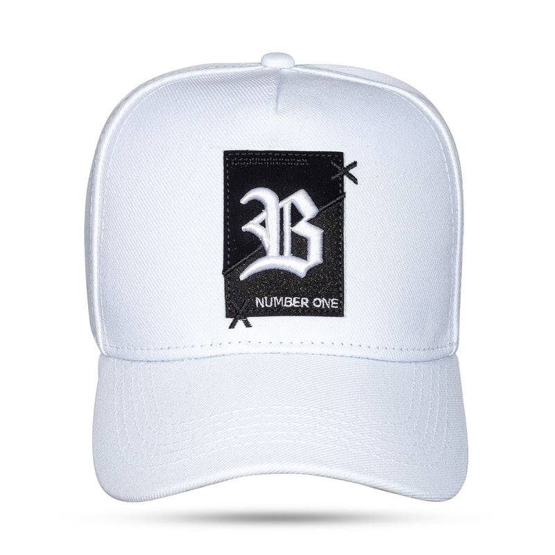 Boné Branco Snapback Contra Aba Gliter