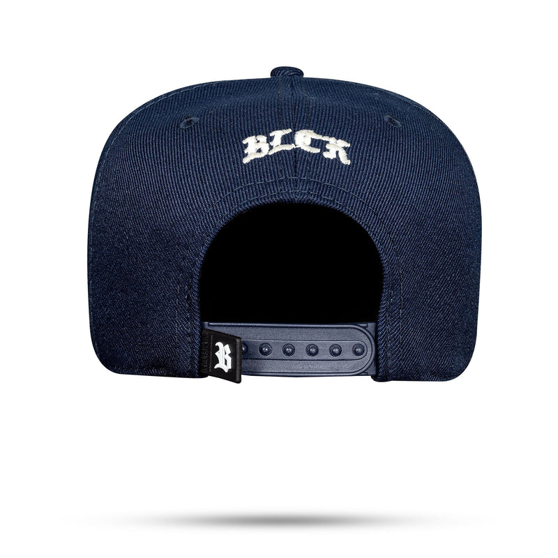 Boné Azul Marinho Snapback Alto Relevo Lines Off White