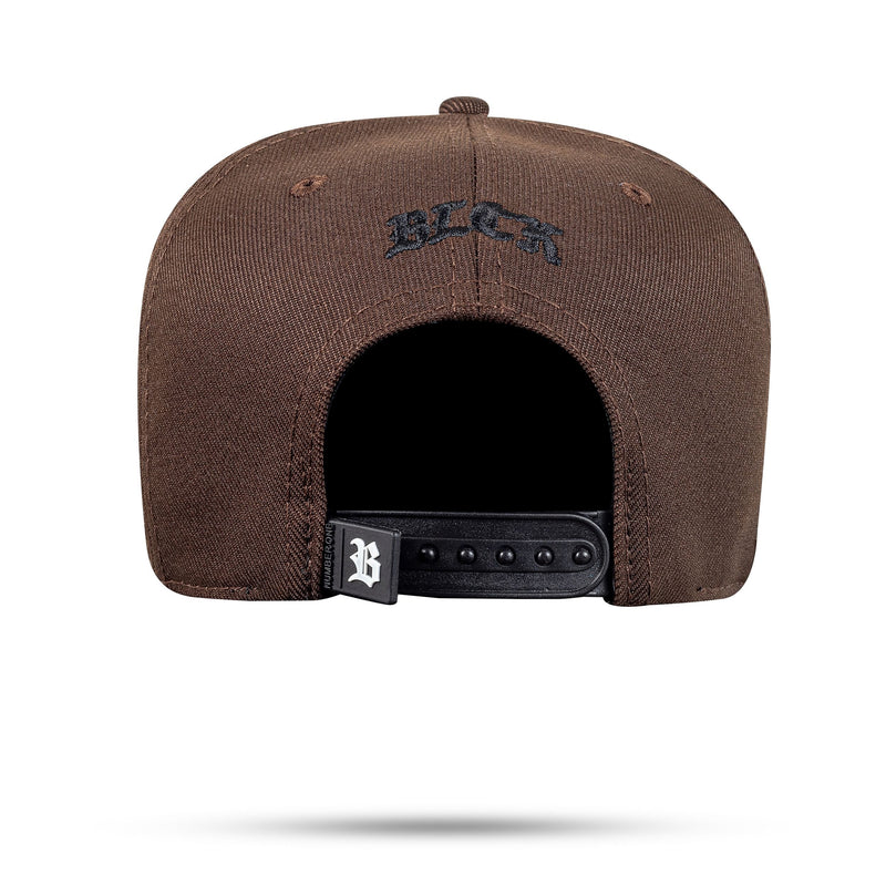 Boné Marrom Snapback Follow Preto Fosco