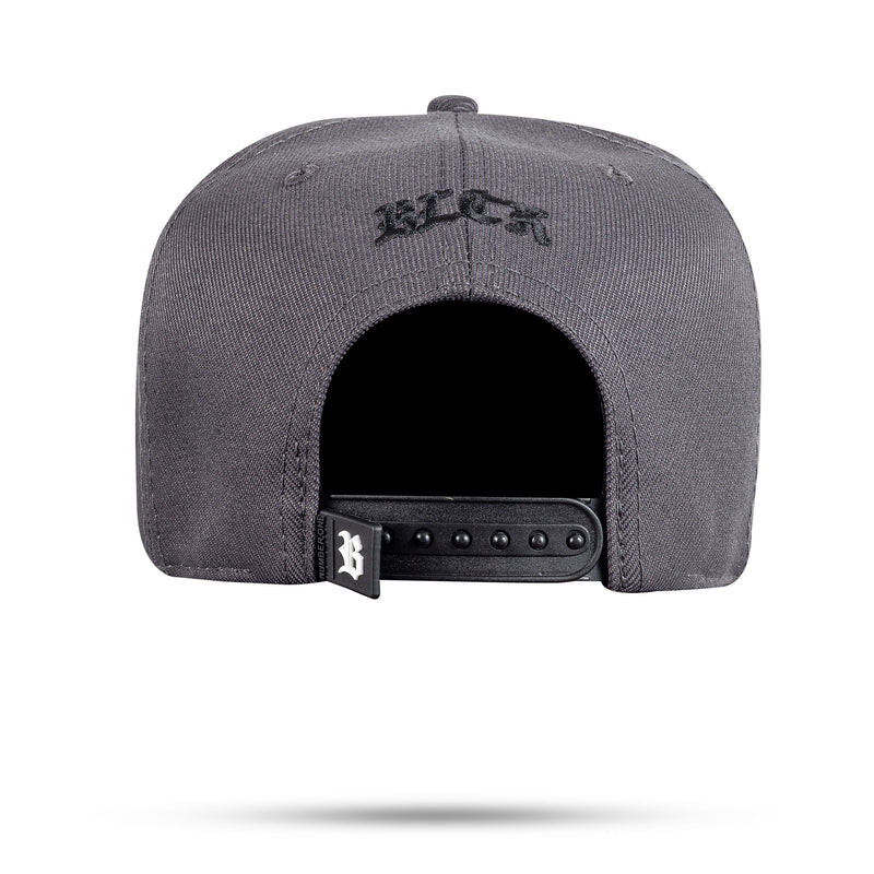 Boné Cinza Grafite Snapback Follow Preto Fosco