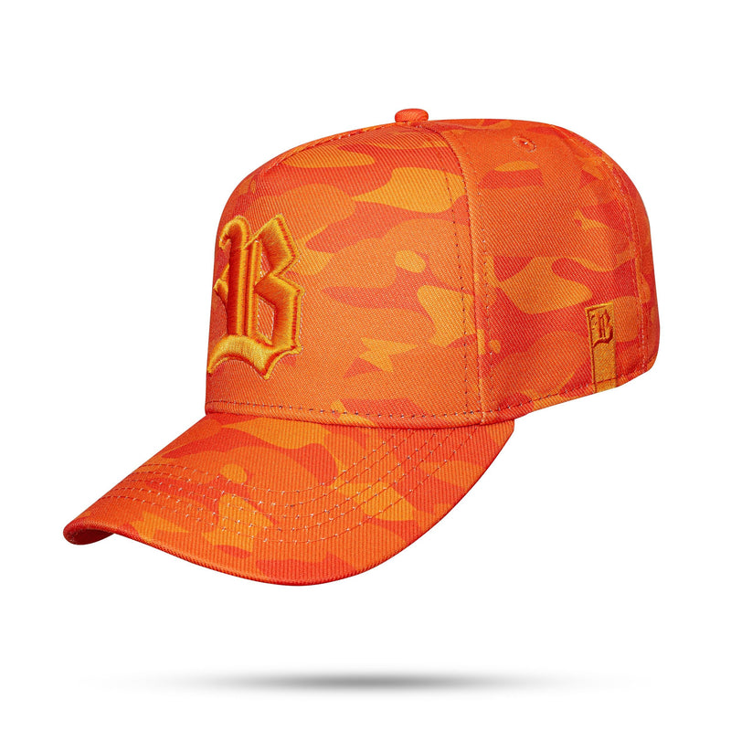 Boné Laranja Snapback Camuflado