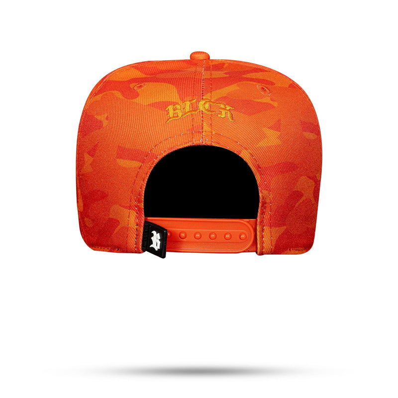 Boné Laranja Snapback Camuflado