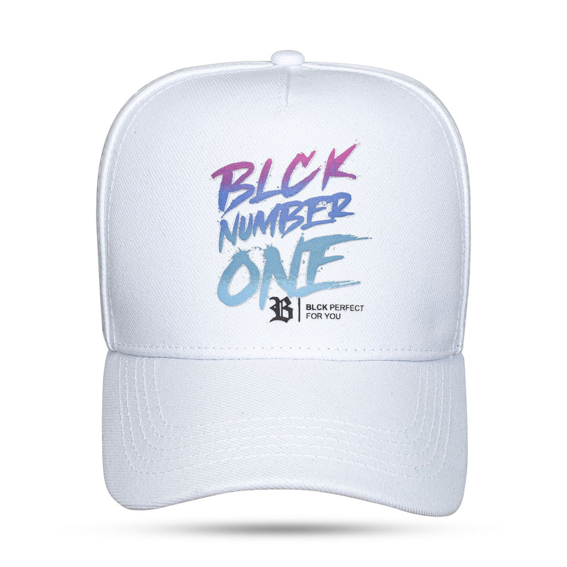 Boné Branco Snapback Number One Degradê Azul