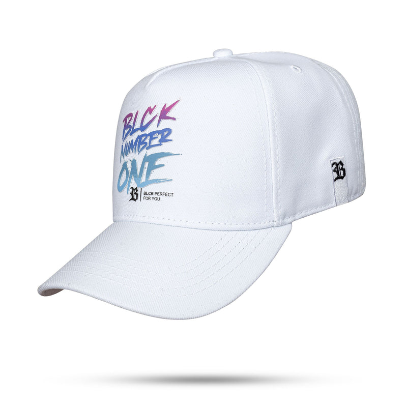 Boné Branco Snapback Number One Degradê Azul