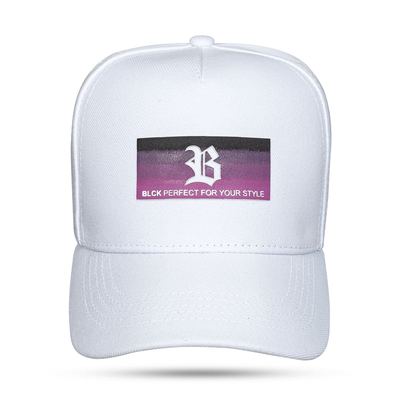 Boné Branco Snapback Tag Degradê Roxo