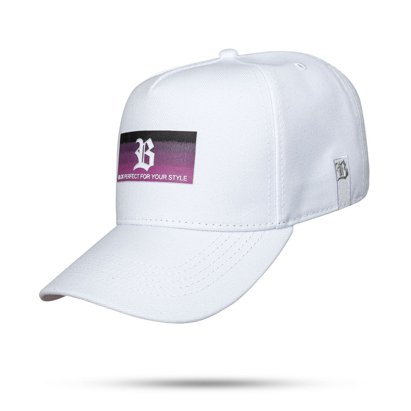 Boné Branco Snapback Tag Degradê Roxo