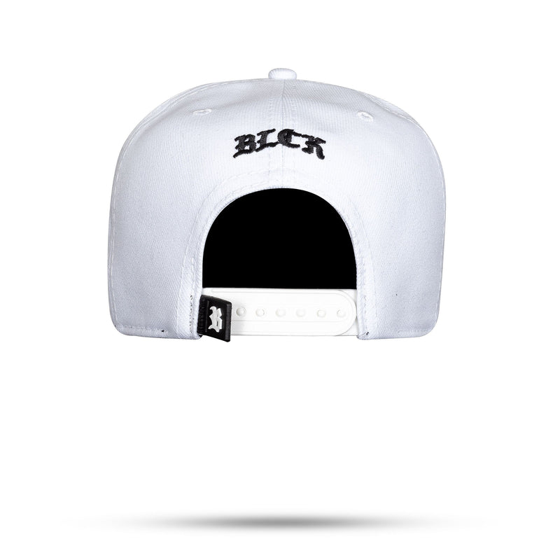 Boné Branco Snapback Aba Preto Cotelê