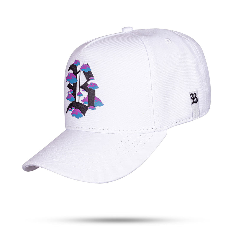 Boné Branco Snapback Cloudy Roxo