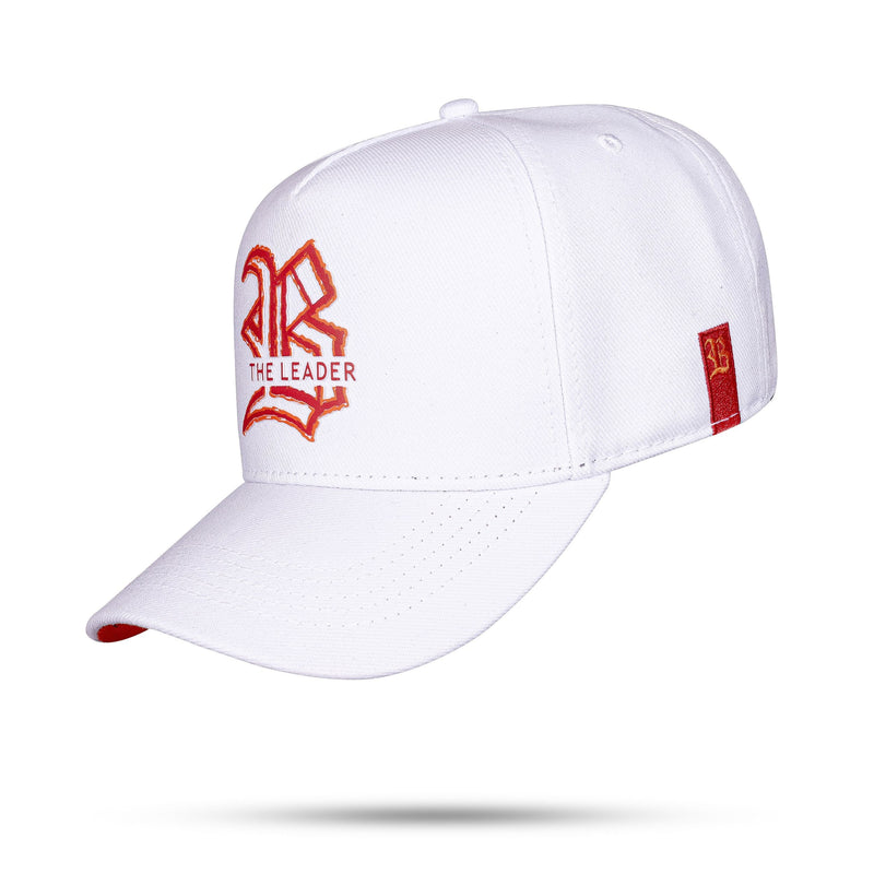 Boné Branco Snapback The Leader Laranja