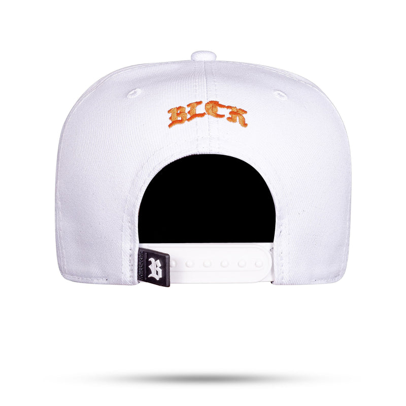 Boné Branco Snapback The Leader Laranja