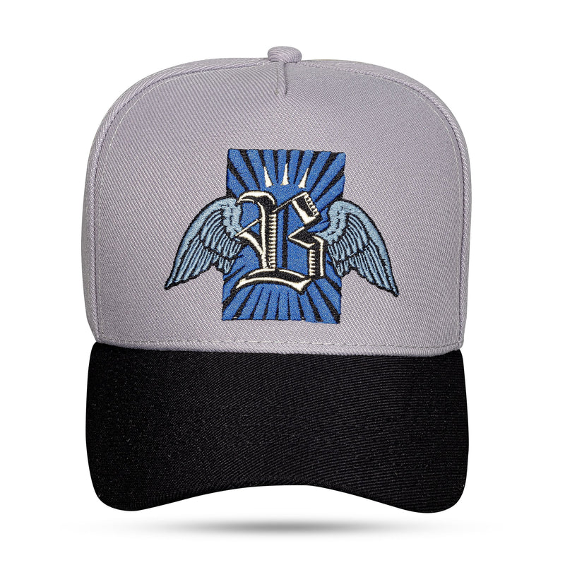 Boné Cinza Snapback Fly Azul