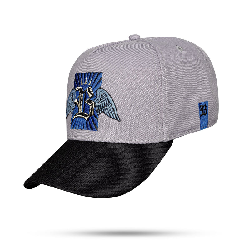 Boné Cinza Snapback Fly Azul